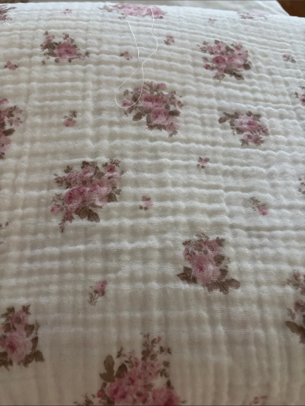 Floral Pink Rose Cotton duvet cover  - Soft White Background